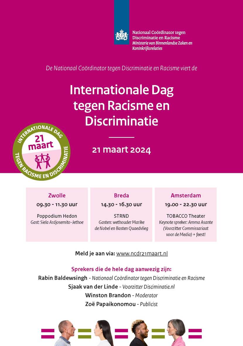 Informatieve flyer met het programma voor 21 maart